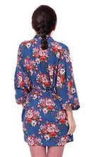 New Floral Robe For Women - Bridal Kimono Robe-blue-L/XL-JadeMoghul Inc.