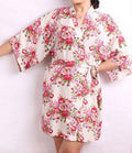 New Floral Robe For Women - Bridal Kimono Robe-white-L/XL-JadeMoghul Inc.