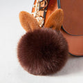 New Fluffy Bunny Toys Ear Keychain/Rabbit Key Chain-coffee-JadeMoghul Inc.