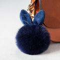 New Fluffy Bunny Toys Ear Keychain/Rabbit Key Chain-dark blue-JadeMoghul Inc.