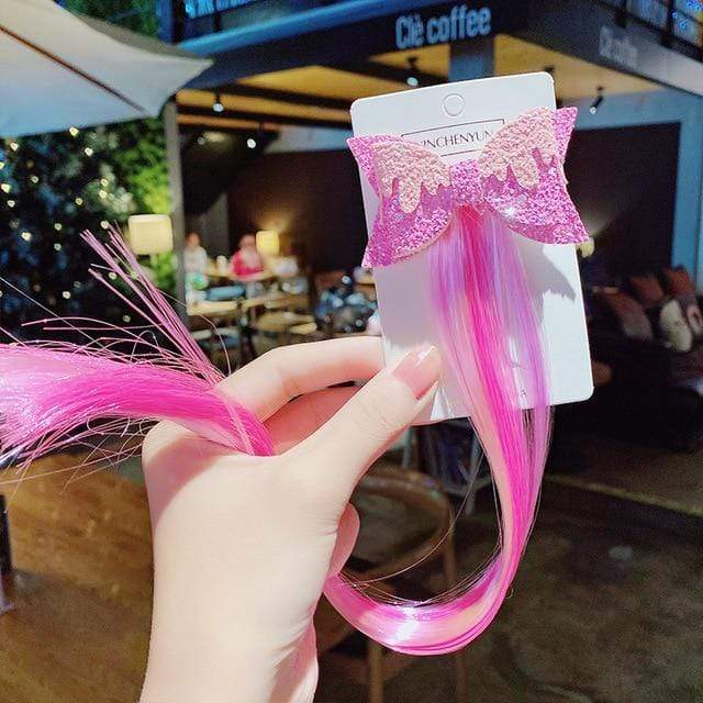 New Girls Colorful Wig Laser Tinsel Hair Party Princess Hair Clips for Girls Kids Cosplay Headdress Hair Accessories Headwear AExp