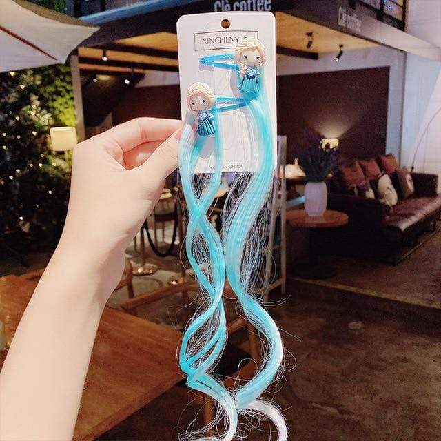 New Girls Colorful Wig Laser Tinsel Hair Party Princess Hair Clips for Girls Kids Cosplay Headdress Hair Accessories Headwear AExp