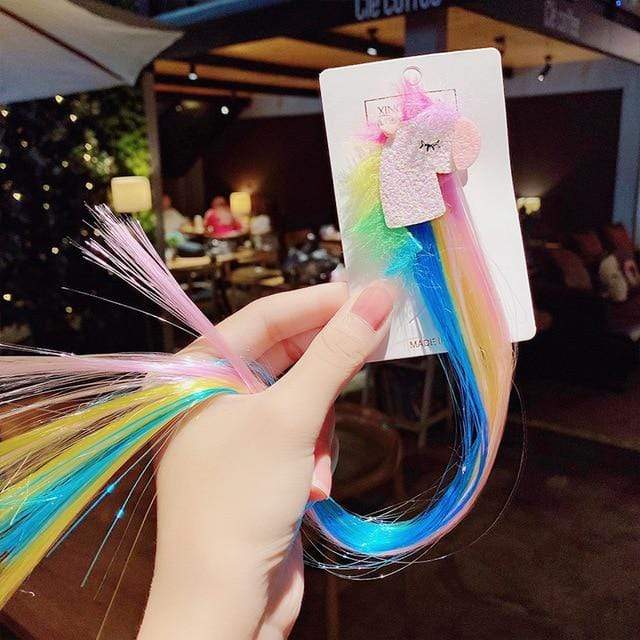 New Girls Colorful Wig Laser Tinsel Hair Party Princess Hair Clips for Girls Kids Cosplay Headdress Hair Accessories Headwear AExp