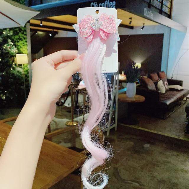 New Girls Colorful Wig Laser Tinsel Hair Party Princess Hair Clips for Girls Kids Cosplay Headdress Hair Accessories Headwear AExp