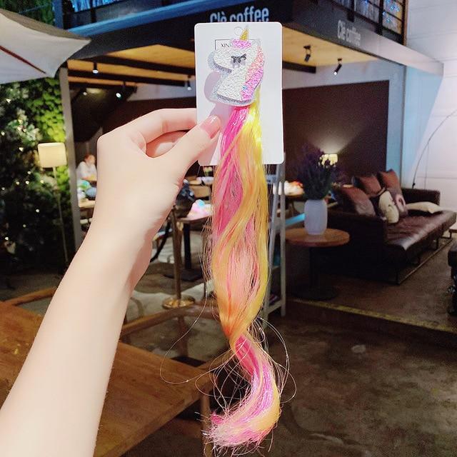 New Girls Colorful Wig Laser Tinsel Hair Party Princess Hair Clips for Girls Kids Cosplay Headdress Hair Accessories Headwear AExp