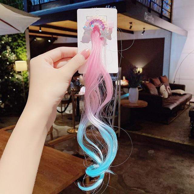 New Girls Colorful Wig Laser Tinsel Hair Party Princess Hair Clips for Girls Kids Cosplay Headdress Hair Accessories Headwear AExp