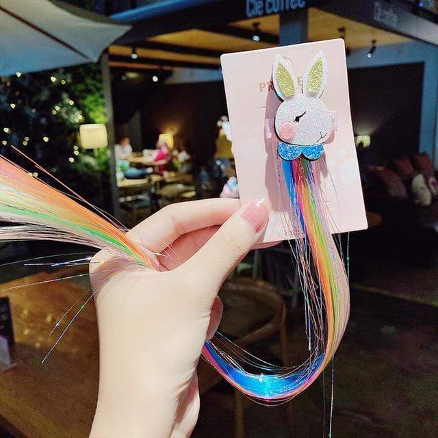 New Girls Colorful Wig Laser Tinsel Hair Party Princess Hair Clips for Girls Kids Cosplay Headdress Hair Accessories Headwear AExp