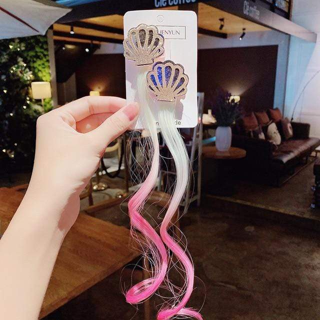 New Girls Colorful Wig Laser Tinsel Hair Party Princess Hair Clips for Girls Kids Cosplay Headdress Hair Accessories Headwear JadeMoghul Inc. 