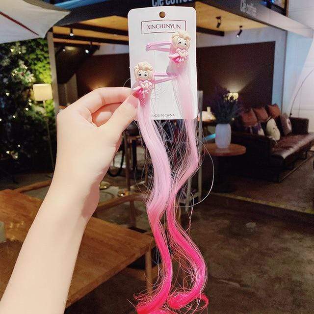 New Girls Colorful Wig Laser Tinsel Hair Party Princess Hair Clips for Girls Kids Cosplay Headdress Hair Accessories Headwear JadeMoghul Inc. 