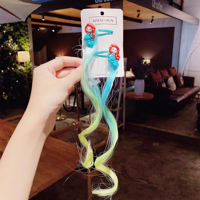 New Girls Colorful Wig Laser Tinsel Hair Party Princess Hair Clips for Girls Kids Cosplay Headdress Hair Accessories Headwear JadeMoghul Inc. 