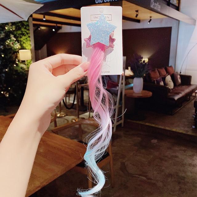 New Girls Colorful Wig Laser Tinsel Hair Party Princess Hair Clips for Girls Kids Cosplay Headdress Hair Accessories Headwear JadeMoghul Inc. 