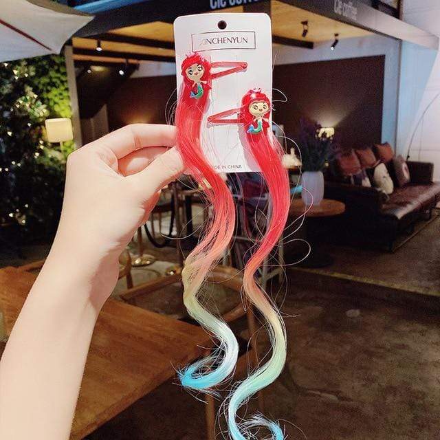 New Girls Colorful Wig Laser Tinsel Hair Party Princess Hair Clips for Girls Kids Cosplay Headdress Hair Accessories Headwear JadeMoghul Inc. 