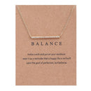 New Gold-color Balance Wood Straight Bar Alloy Clavicle snake Pendant Short Necklace-HAVE CARD-JadeMoghul Inc.