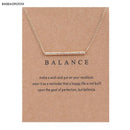New Gold-color Balance Wood Straight Bar Alloy Clavicle snake Pendant Short Necklace-HAVE CARD-JadeMoghul Inc.