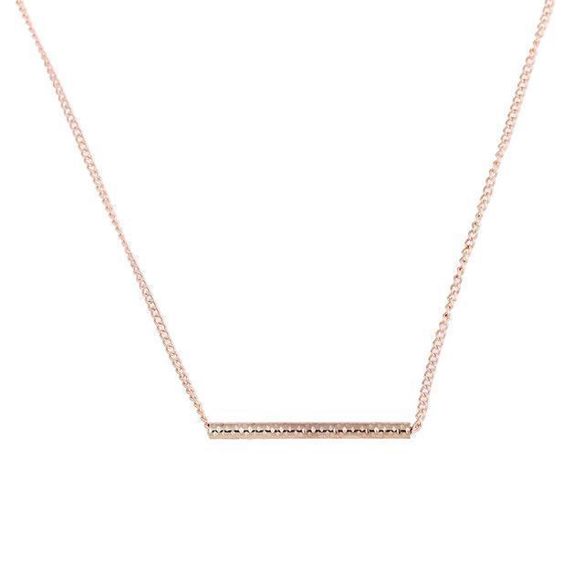 New Gold-color Balance Wood Straight Bar Alloy Clavicle snake Pendant Short Necklace-NO CARD-JadeMoghul Inc.