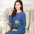 New Green Print Female Pajamas Set Sleepwear Chinese Women Cotton Linen Pyjamas Suit Flower Nightwear M L XL XXL YZ089-14-XL-JadeMoghul Inc.