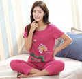 New Green Print Female Pajamas Set Sleepwear Chinese Women Cotton Linen Pyjamas Suit Flower Nightwear M L XL XXL YZ089-6-M-JadeMoghul Inc.