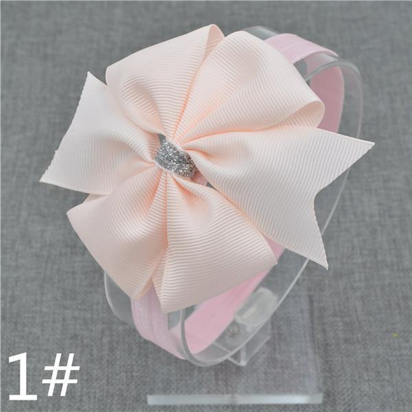new hairbands newborn Silver Bow Headband Hair Bowknot Headbands Girls Bows Headbands Headwear Hair Accessories-1-Size fits all-JadeMoghul Inc.