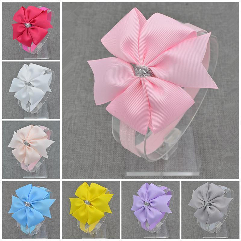 new hairbands newborn Silver Bow Headband Hair Bowknot Headbands Girls Bows Headbands Headwear Hair Accessories-1-Size fits all-JadeMoghul Inc.