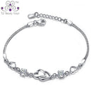 New High Quality Real 925 Pure Silver AAA Grade White Crystal Chain & Link Bracelet For Women Lovers Gifts-Real 925 Silver-White-JadeMoghul Inc.