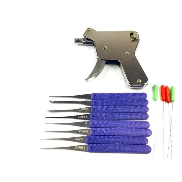 New Locksmith Tools,Lock Gun with Transparent Practice Locks Broken Key Extractor Pick Tool ,Great Lock Pick Practice Set JadeMoghul Inc. 