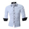 New Long Sleeve Dress Shirt / Unique Design Slim Fit Shirt-White-Asia L 170CM 65KG-JadeMoghul Inc.