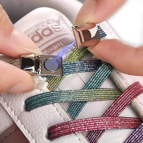 New Magnetic ShoeLaces Elastic Locking ShoeLace Special Creative No Tie Shoes lace Kids Adult Unisex Sneakers Laces strings AExp