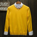 New Men Cotton Sweater / Men Smart Jumper / Jersey Type Sweater-Yellow-M-JadeMoghul Inc.