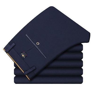 New Men Fashion Smart Casual Pants Straight Trousers-Blue-29-JadeMoghul Inc.