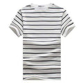 New Men T Shirt 2017 Summer Fashion O-Neck Short-Sleeved Slim Fit Striped T-Shirt Man Casual Undershirt Top Tees Plus Size 5XL AExp