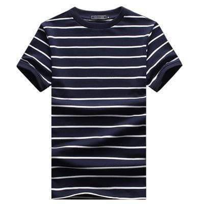 New Men T Shirt 2017 Summer Fashion O-Neck Short-Sleeved Slim Fit Striped T-Shirt Man Casual Undershirt Top Tees Plus Size 5XL AExp