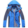 New Men Waterproof / Windproof Jacket With Detachable Hat-Blue-L-JadeMoghul Inc.