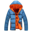 New Men Winter Casual Hooded And Thick Padded Jacket-Blue Orange-M-JadeMoghul Inc.