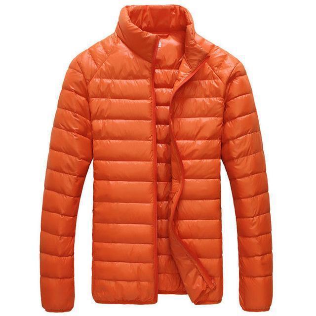 New Men Winter Jacket Ultra Light White Duck Down Casual-Orange-M-JadeMoghul Inc.