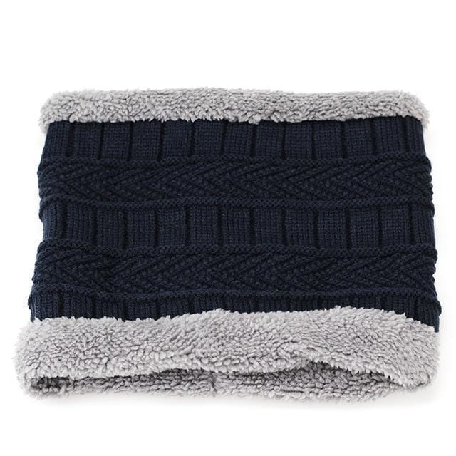 New Men's winter Fall hat fashion knitted black ski hats Thick warm hat cap Bonnet Skullies Beanie-Navy-JadeMoghul Inc.