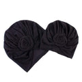 New Mommy And Me Cotton Blend Handmade Hat Women Caps Baby Girls Turban Hats Twist Knot Headwear Hair Accessories AExp
