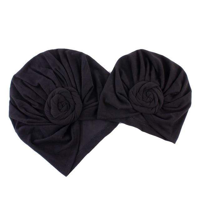 New Mommy And Me Cotton Blend Handmade Hat Women Caps Baby Girls Turban Hats Twist Knot Headwear Hair Accessories AExp