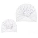 New Mommy And Me Cotton Blend Handmade Hat Women Caps Baby Girls Turban Hats Twist Knot Headwear Hair Accessories AExp