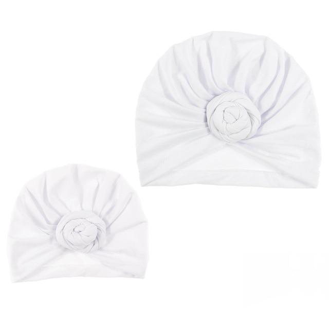 New Mommy And Me Cotton Blend Handmade Hat Women Caps Baby Girls Turban Hats Twist Knot Headwear Hair Accessories AExp