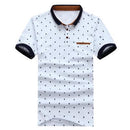 New POLO Shirt / Skull Dots Print Casual Shirt-White-M-JadeMoghul Inc.