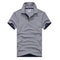 New Polo Short Sleeve Cotton Shirt-Grey Navy-XL-JadeMoghul Inc.