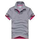 New Polo Short Sleeve Cotton Shirt-Grey Wine red-XL-JadeMoghul Inc.