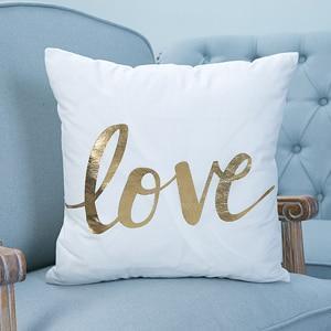 New Shiny Nordic Simple Bronzing Heart Geometry Striped Love Letter Printed Cushion for Sofa Car Throw Pillow Home Decor Art JadeMoghul Inc. 