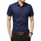 New Short Sleeve Dress Shirt / Turn-down Collar T-Shirt-Black-4XL-JadeMoghul Inc.