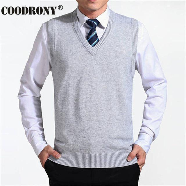 New Solid Color Cashmere Vest For Men-Silver-S-JadeMoghul Inc.