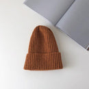 New Solid Wool Beanie Knitted Warm Soft Trendy Winter Hats Simple Korean Style Women Wool Casual Caps Elegant All-match Beanie AExp