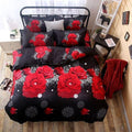 New Style White Red Flower 3D Bedding Set of Duvet Cover Bed Sheet Pillowcase Bed Clothes Comforters Cover Queen No Quilt-AS 18-Queen-JadeMoghul Inc.