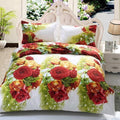 New Style White Red Flower 3D Bedding Set of Duvet Cover Bed Sheet Pillowcase Bed Clothes Comforters Cover Queen No Quilt-AS 22-Queen-JadeMoghul Inc.