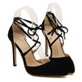 New Style Women's High Heels Pointed Toe Bandage Stiletto sandals celebrity ladies shoes Pumps Black-Black-4-JadeMoghul Inc.