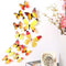 New Wall Stickers 12pcs Decal Wall Stickers Home Decorations 3D Butterfly Rainbow PVC Wallpaper for living room-Yellow-JadeMoghul Inc.